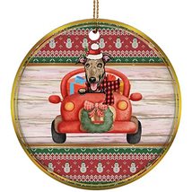hdhshop24 Funny Greyhound Dog Ride Car Ornament Gift Pine Tree Decor Han... - £15.53 GBP