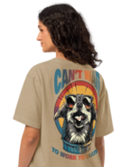 Unisex Oversized T-Shirt – Work Back Print (Khaki) - $82.04 CAD