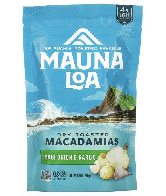 mauna loa Dry Roasted Kiawe Smoked Bbq macadamia nuts 8 oz bag (Pack of 4) - £106.58 GBP