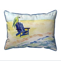 Zippered Betsy Drake Parrot and Chair Outdoor Pillow 20 Inch x 24 Inch - £55.52 GBP