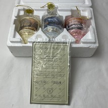 Bradford Editions Thomas Kinkade Heirloom Glass Ornament Edition  Set Of... - £18.99 GBP