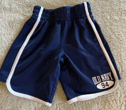 Old Navy Boys Navy Blue White Athletic Shorts Elastic Waist 4T - $6.37