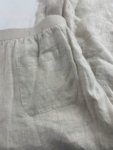 JM Collection Womens Linen Pants 16 Beige Drawstring Pockets Flat Front - $13.09