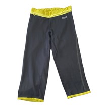 GORE Running Wear Capri Tights Dark Grey/Yellow Size Large L - $32.67