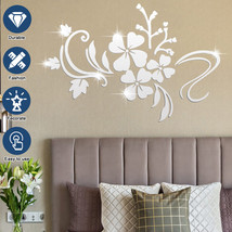 3D Mirror Flower Art Removable Wall Sticker Acrylic Mural Decal Home Room Decor - £16.85 GBP