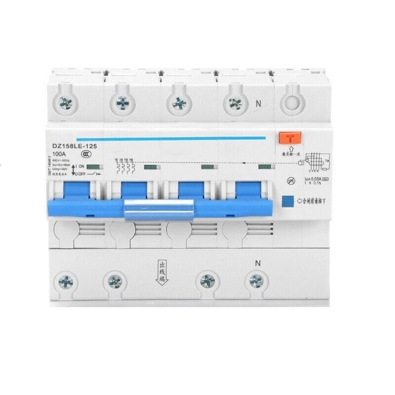 For CHINT DZ158LE-125 100A 4P Residual Current Operated Circuit Breaker - $42.15