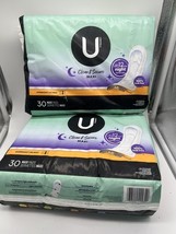 (2) U BRAND VALUE SIZE U by Kotex Clean &amp; Secure overnight maxi pads 30 Ct - $285.45 MXN