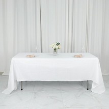 White 60X126 Rectangle Polyester Tablecloth Wedding Party Catering Kitchen Gift - £16.04 GBP