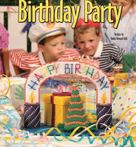 Plastic Canvas Birthday Party Centerpiece Gift Box Hats Tissue Cover Pattern - $9.99