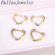 10Pairs, 2021 gold filled heart star oval small hoop earrings Brass Glossy earri - £41.94 GBP