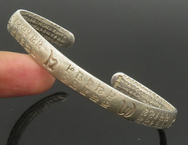 925 Sterling Silver - Vintage Engraved Tibetan Cuff Bracelet - BT9399 - £120.26 GBP