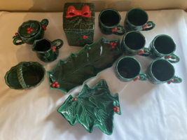 Lefton&#39;s vintage Christmas Holly pottery - £66.67 GBP