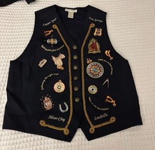 Carol Horn Workshop Ladies L Equestrian Themed Vest w/Embroidered Horse ... - €14,49 EUR