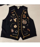 Carol Horn Workshop Ladies L Equestrian Themed Vest w/Embroidered Horse ... - €14,47 EUR