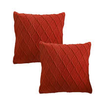 SOGA Set of 2 Classic Red Diamond Knit 45cm Decorative Pillow Covers - $1,167.52 MXN