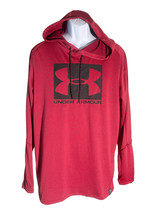 UNDER ARMOUR Men&#39;s Long Sleeve Pull-Over Hooded Shirt Red Black XL - $12.86
