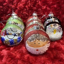 Lot Of 9 Christmas Ornaments 3 Snowman 4 Santas &amp; 2 Penguins - £9.00 GBP