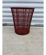 VTG Industrial Steel Mesh Red Trash Can Waste Basket 14&quot; MCM - $135.38 CAD