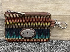 Fossil Key-Per Multi Color Coated Canvas Rainbow Pride Wristlet ID Wallet - £6.57 GBP