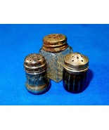 3 Vintage Miniature Salt &amp; Pepper Shakers, Mixed Lot ~ 2 Silver/1 Glass,... - €21,39 EUR