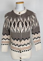 J Crew Womens Fair Isle Cardigan Sweater Wool Alpaca BE043 XXS - £38.92 GBP