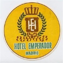 Hotel Emperador Luggage Label Madrid Spain - £8.24 GBP