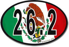 Mexico Wavy Oval Marathon Sticker - $2.70