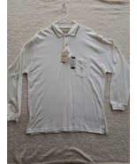 Mens Bugle Boy Long Sleeve Polo Shirt Size Medium White New - $18.33