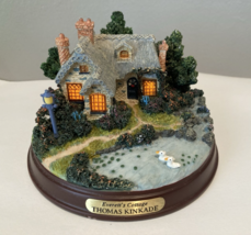 Thomas Kinkade Everett&#39;s Cottage --  LIGHTED Cottage Figurine - £11.03 GBP
