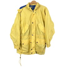 VTG Woolrich Adult Yellow Windbreaker Jacket MEDIUM Hoodie Ultrex Mesh Lined - £25.12 GBP