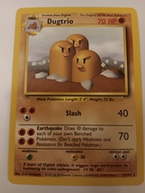 Pokemon 1999 Base Set Dugtrio 19 / 102 NM Single Trading Card - £8.00 GBP