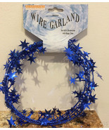 Christmas Star Decoration - 9 Feet Long Wire Garland - BLUE (5 Count) - $152.63 MXN
