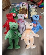 TY Beanie Baby Bear lot of 8 w/tags PE Pellets Pre-owned - $656.14 MXN