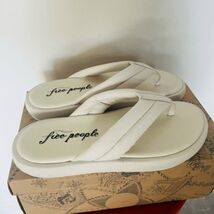 FREE PEOPLE Wonderland Leather Sandal Flip Flop, Size 9.5, White, NWT - $49.00