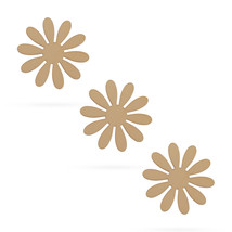 3 Flowers Unfinished Wooden Shapes Craft Cutouts DIY Unpainted 3D Plaques 4 - $27.54