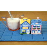 Avon Collectible Vintage &quot;Little Townhouse&quot; Pink Blue Salt &amp; Pepper Shak... - $27.17 CAD