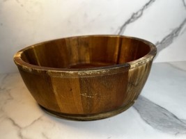 Wood Medium Serving Bowl - Threshold -  3.75&quot;T x 10&quot;W - Rustic - Heavily loved - £5.46 GBP