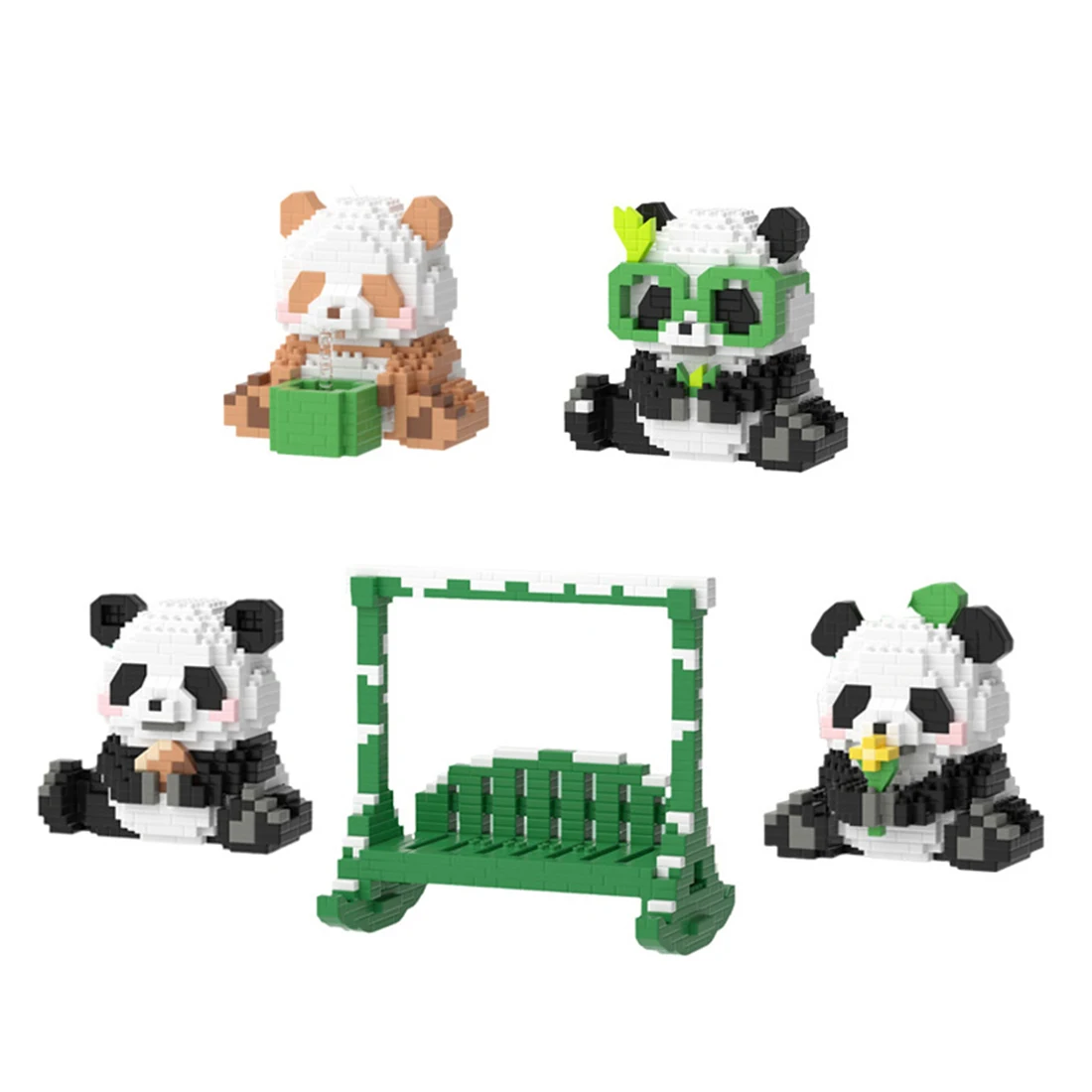 Cute Panda Series Model Micro Building Block Assembled MengLan Fubao Qizai Panda - £10.39 GBP