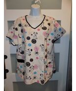Disney Beige 101 Dalmation SS 3 Pocket Scrub Shirt Size L Women's - $18.00