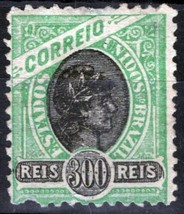 ZAYIX - 1894-7 Brazil 119 MH 300r green &amp; black Liberty Head 081922S04 - £12.18 GBP