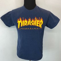 Vintage 1990s Thrasher Magazine T Shirt size M Blue Skateboarding Skater S5 - £19.50 GBP
