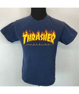 Vintage 1990s Thrasher Magazine T Shirt size M Blue Skateboarding Skater S5 - £19.57 GBP