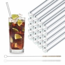 Halm Glass Straws  20X 9 Inch Reusable Drinking Straws + Plastic-Free Cleaning B - £36.98 GBP