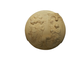 Vintage Italian Alabaster Collector Plate Ladorazione Dei Magi 3D A Santangela - £14.06 GBP