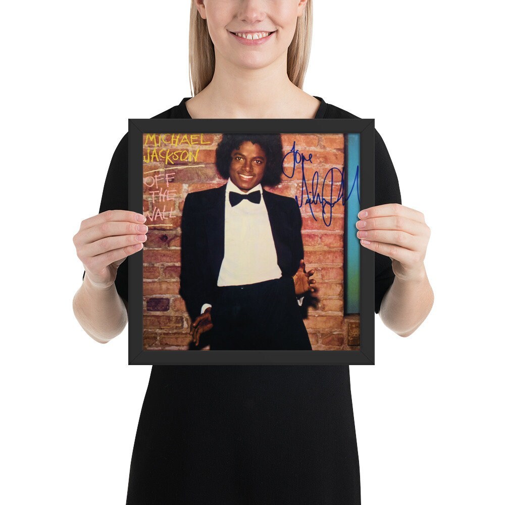 Michael Jackson FRAMED REPRINT signed Off The Wall album Framed Reprint - $79.00