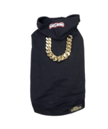 NEW Snoop Doggie Dogg Deluxe Pet Hoodie Off The Chain Black Sweater Gold... - £23.19 GBP