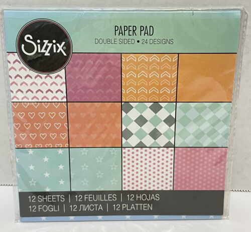 Sizzix Paper Pad Double Sided 24 Designs 6 x 6 inches New in Package - $12.60