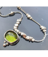 SILPADA N1461 925 STERLING SILVER GREEN GLASS PENDANT    16 INCH - $112.88 CAD