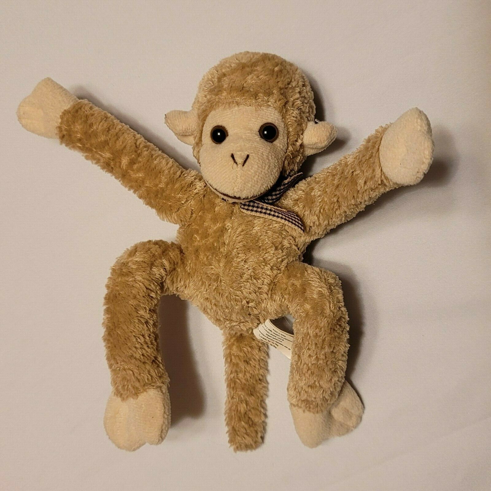 Vintage 2001 Animal Adventure Beige Tan Brown Cream Bean Bag Monkey 8" - $39.59