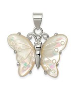 Sterling Silver White Shell Butterfly Pendant - $128.91 CAD